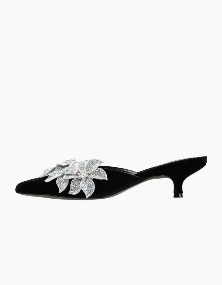 French Connection Victoria Velvet Kitten Heel Women's Black Mules