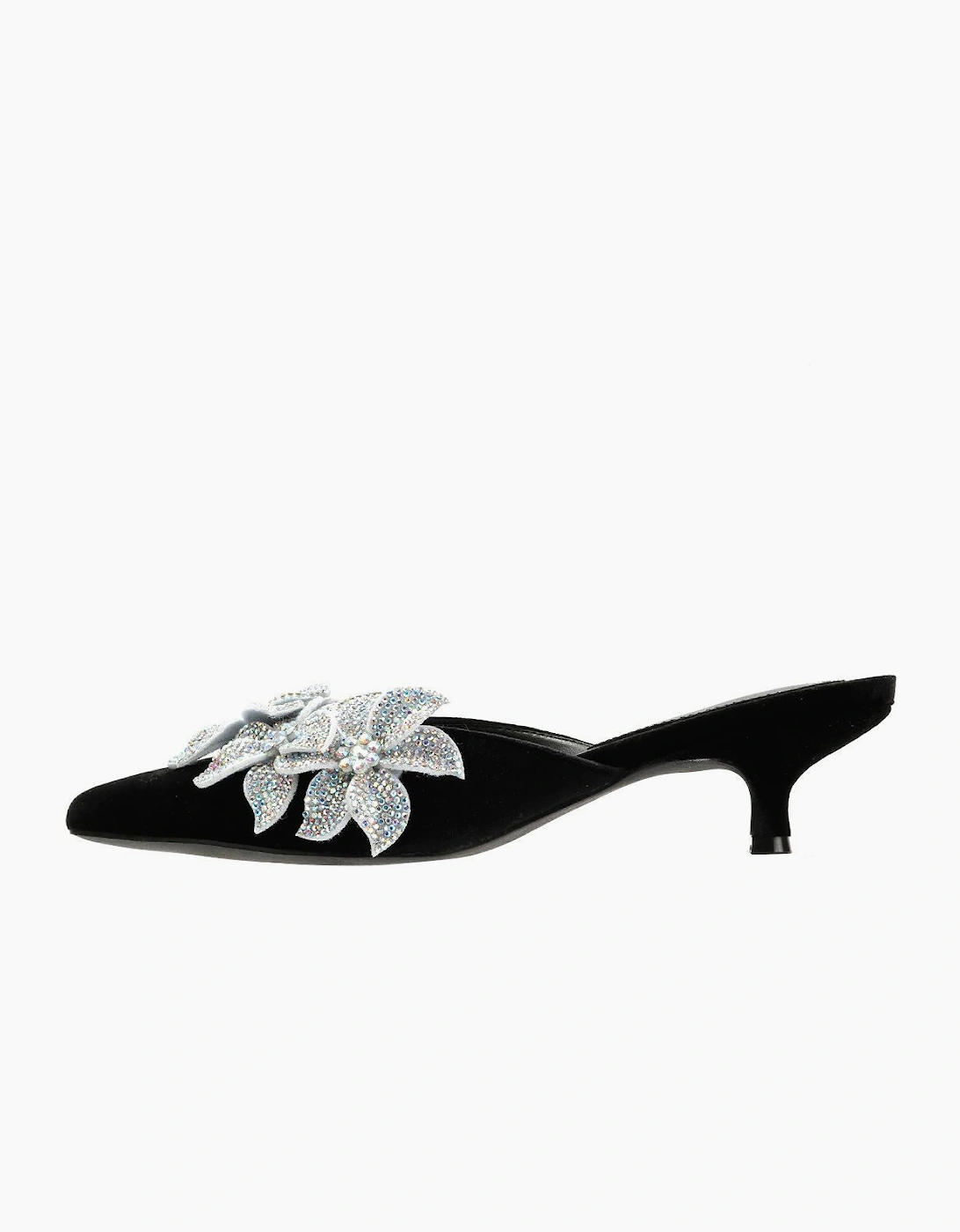 French Connection Victoria Velvet Kitten Heel Women's Black Mules