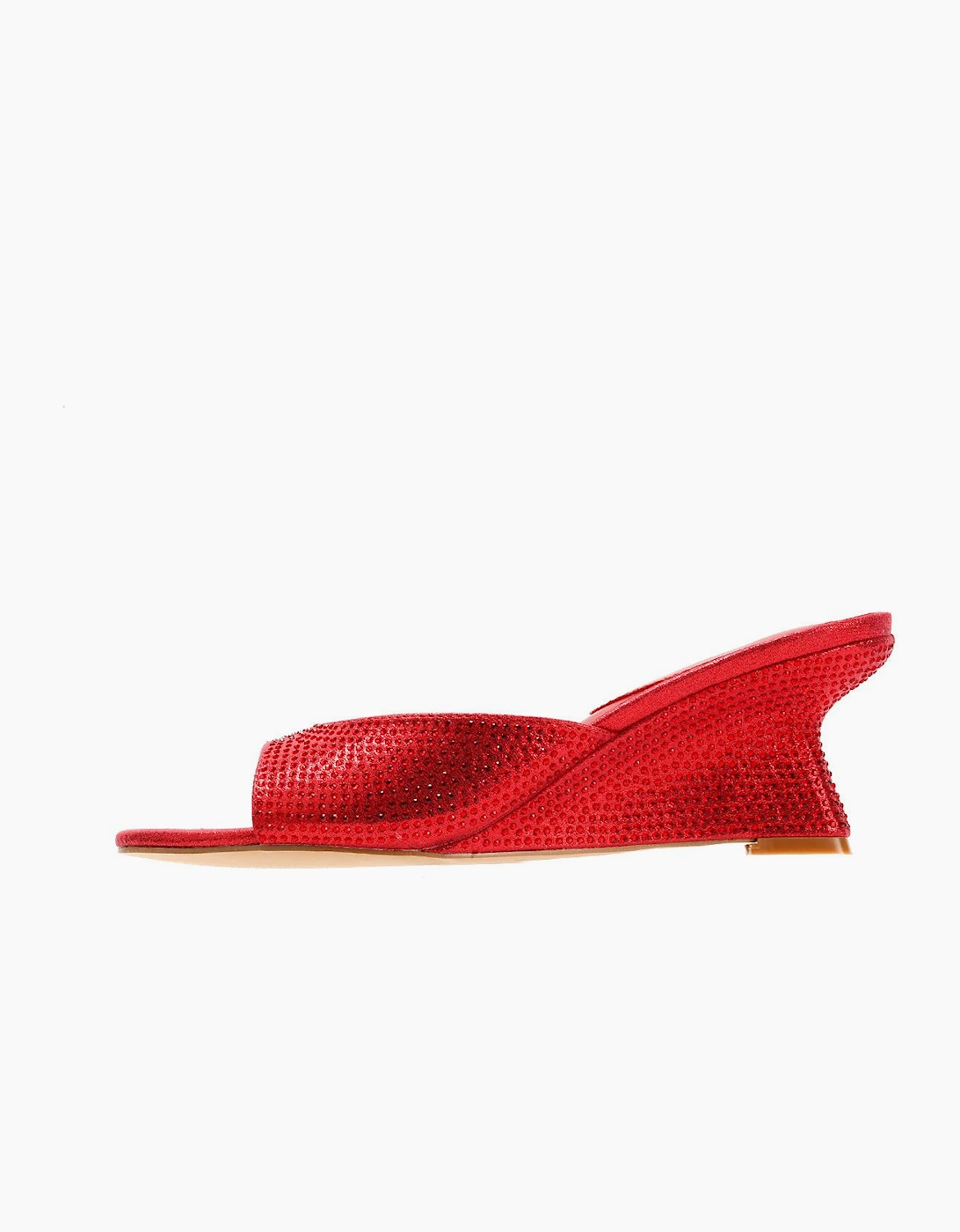 French Connection Tina Rhinestone Women's Red Wedge Sandals
