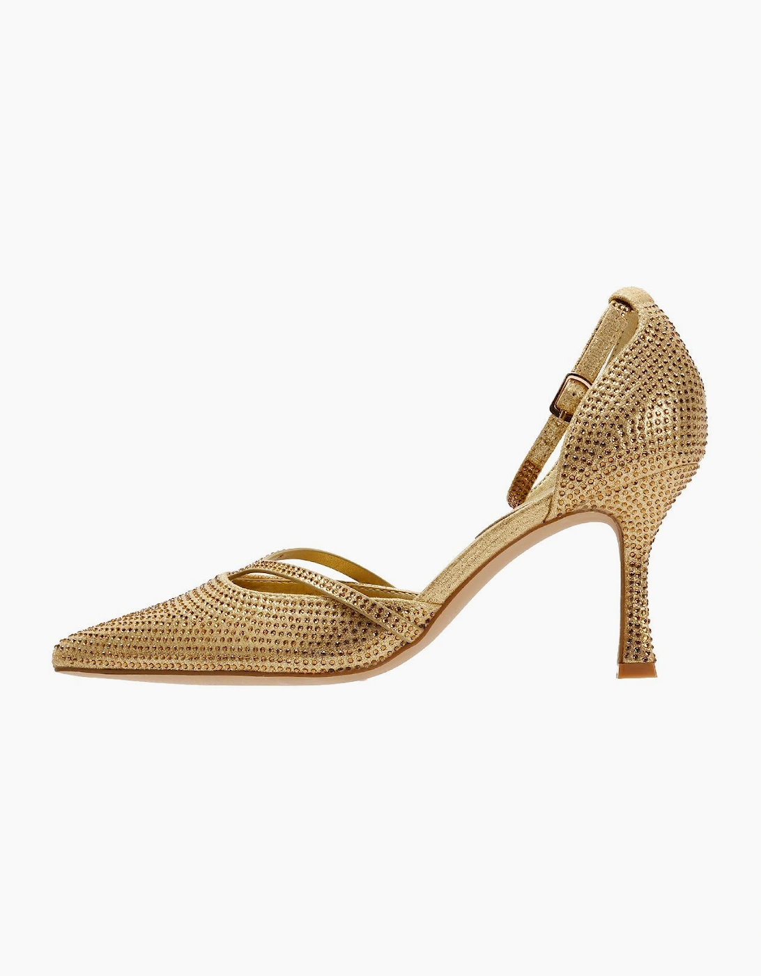 French Connection Nina Rhinstone Stilleto Women's Gold Heels