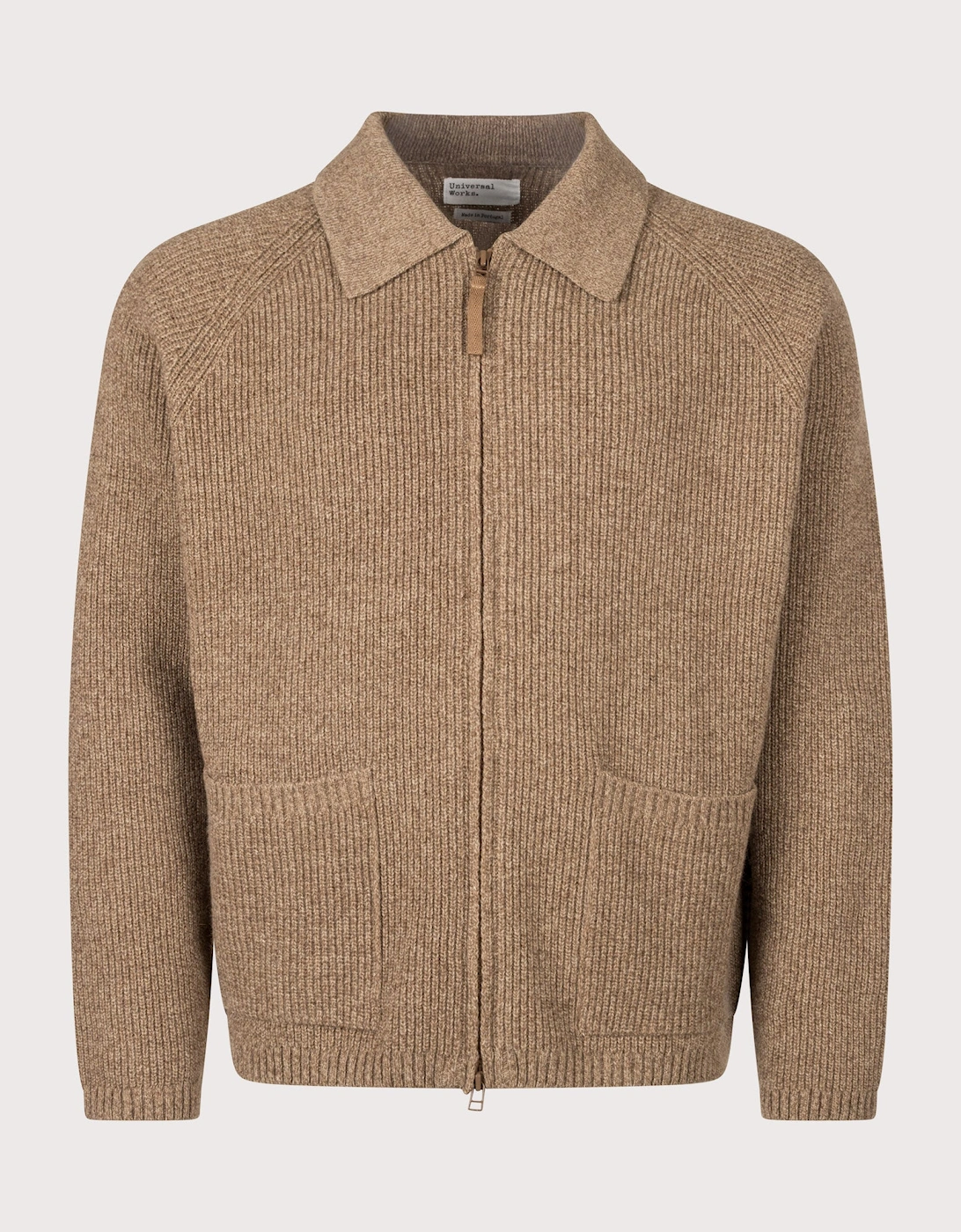 Relaxed Fit Eco Wool Zip Through Cardigan