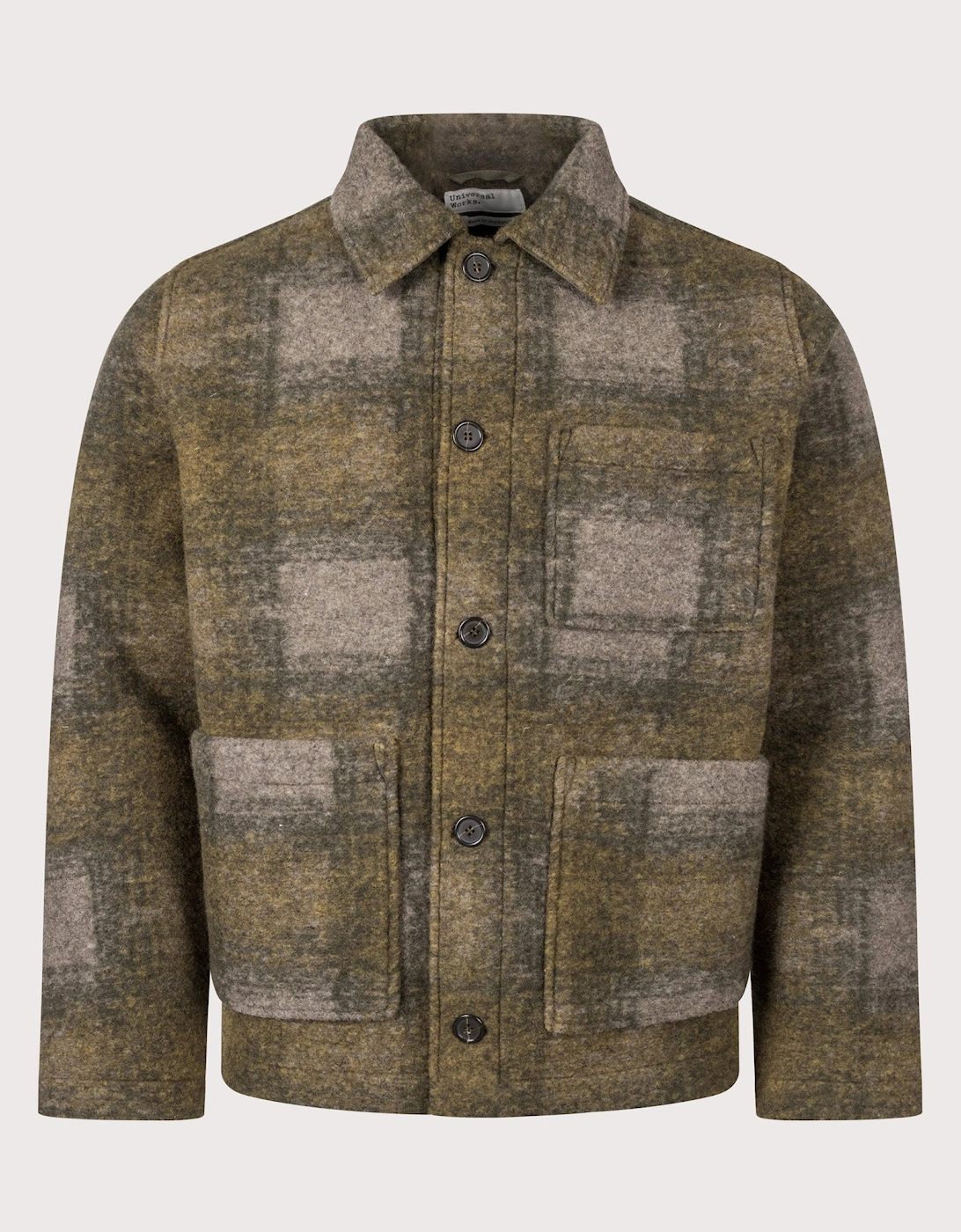 Loose Fit Techno Melton Check Tag Jacket