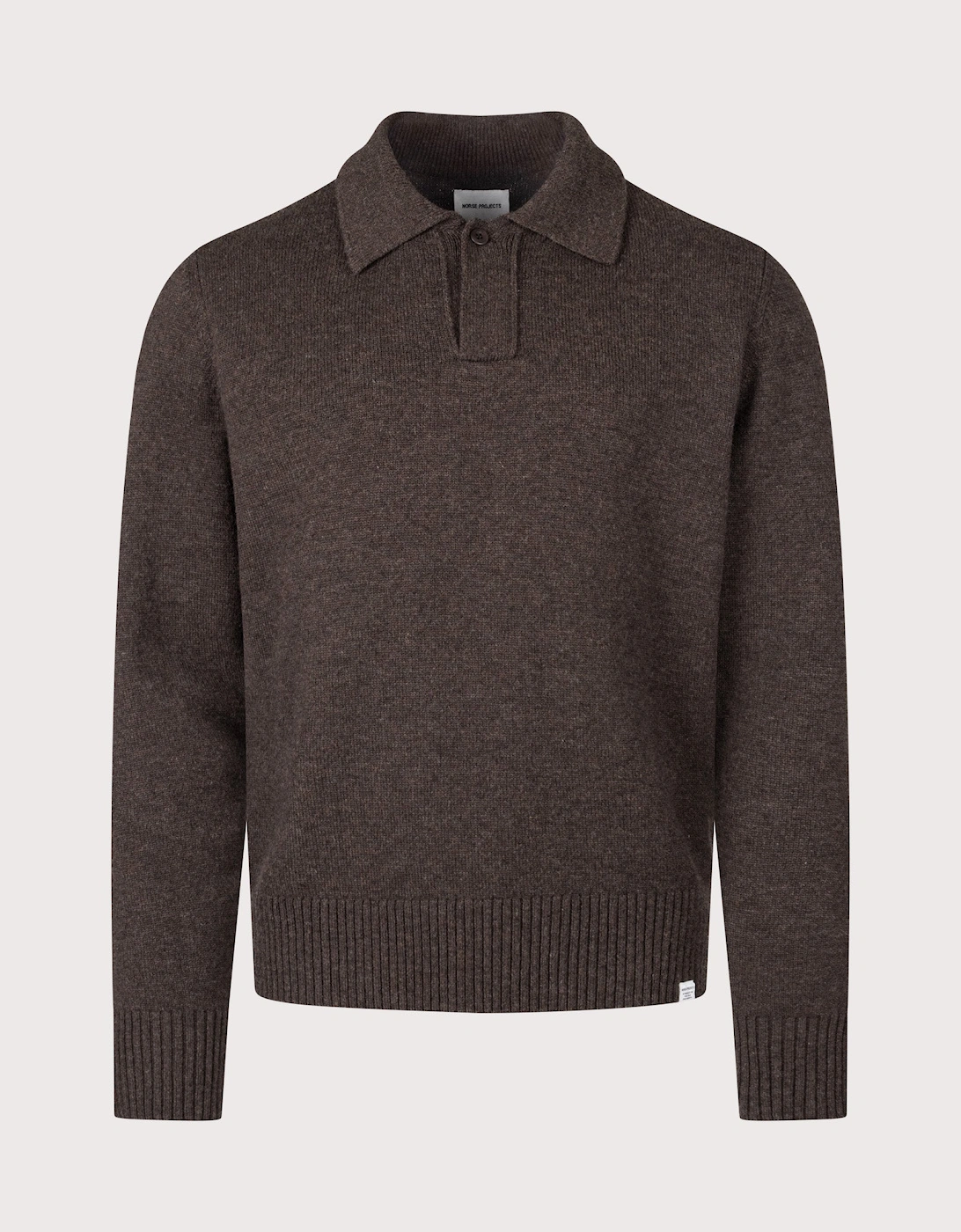 Relaxed Fit Ristinge Long Sleeve Merino Knitted Polo Shirt