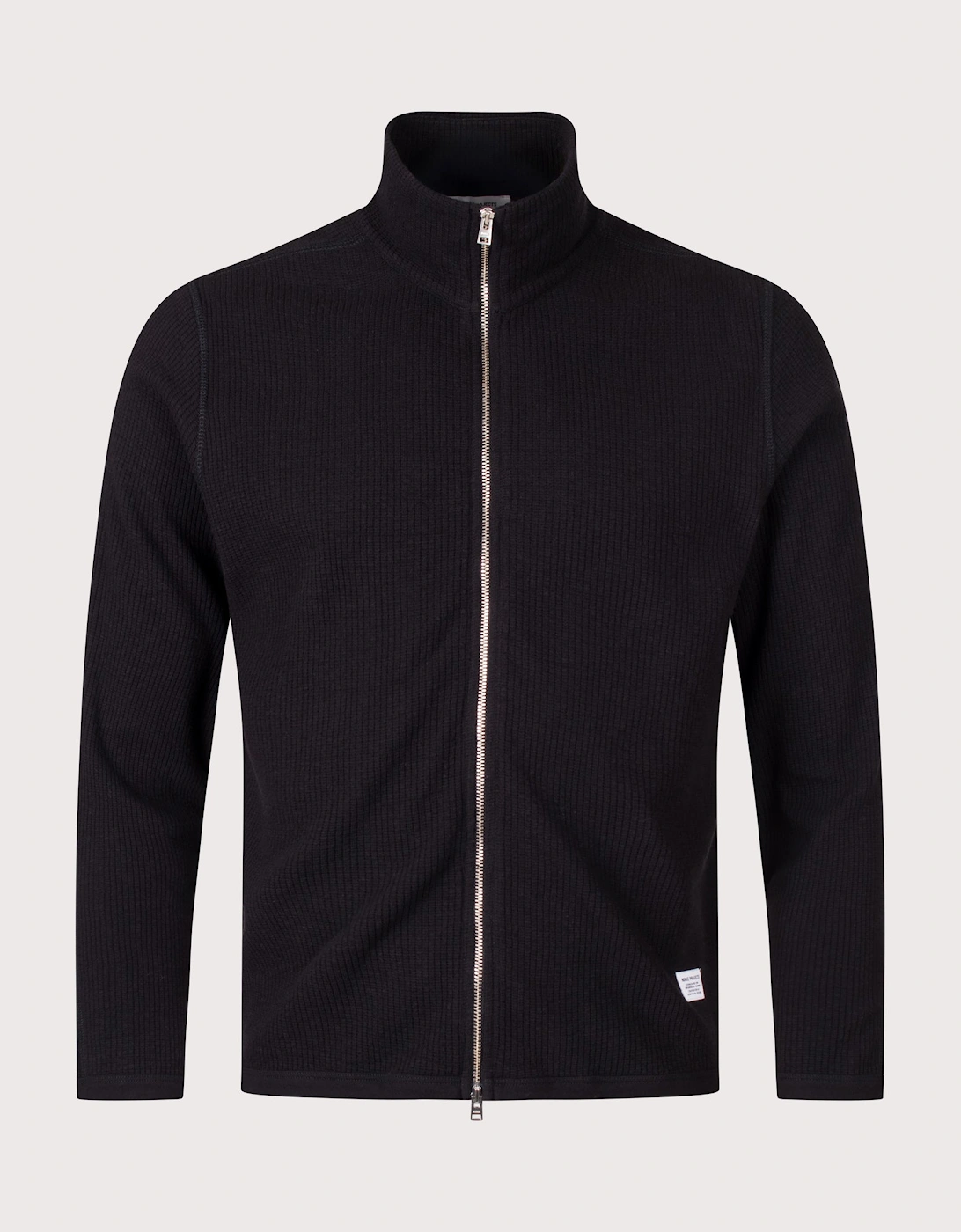 Relaxed Fit Military Rib Zip Through Cardigan