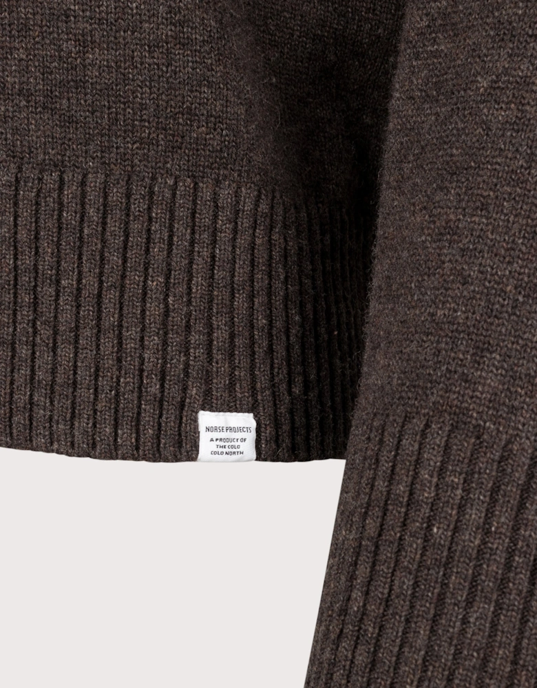 Relaxed Fit Ristinge Long Sleeve Merino Knitted Polo Shirt