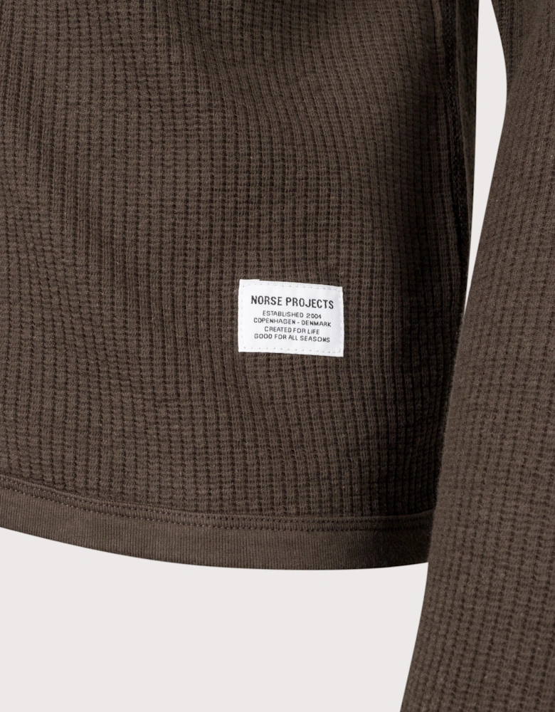 Relaxed Fit Military Rib Zip Through Cardigan