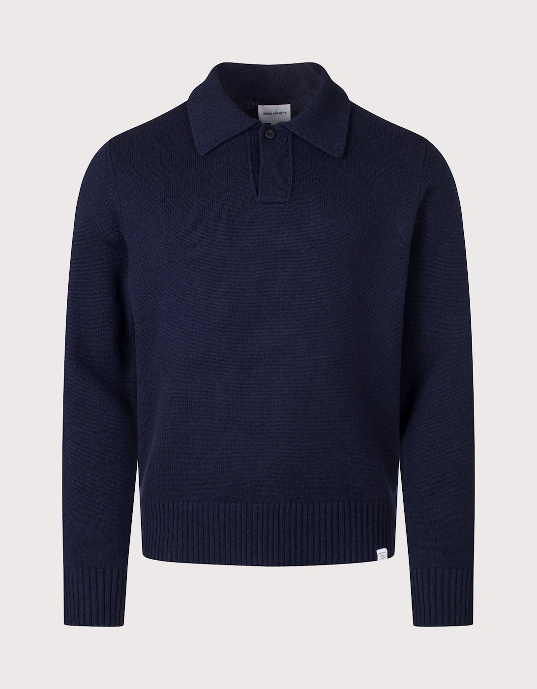 Relaxed Fit Ristinge Long Sleeve Merino Knitted Polo Shirt
