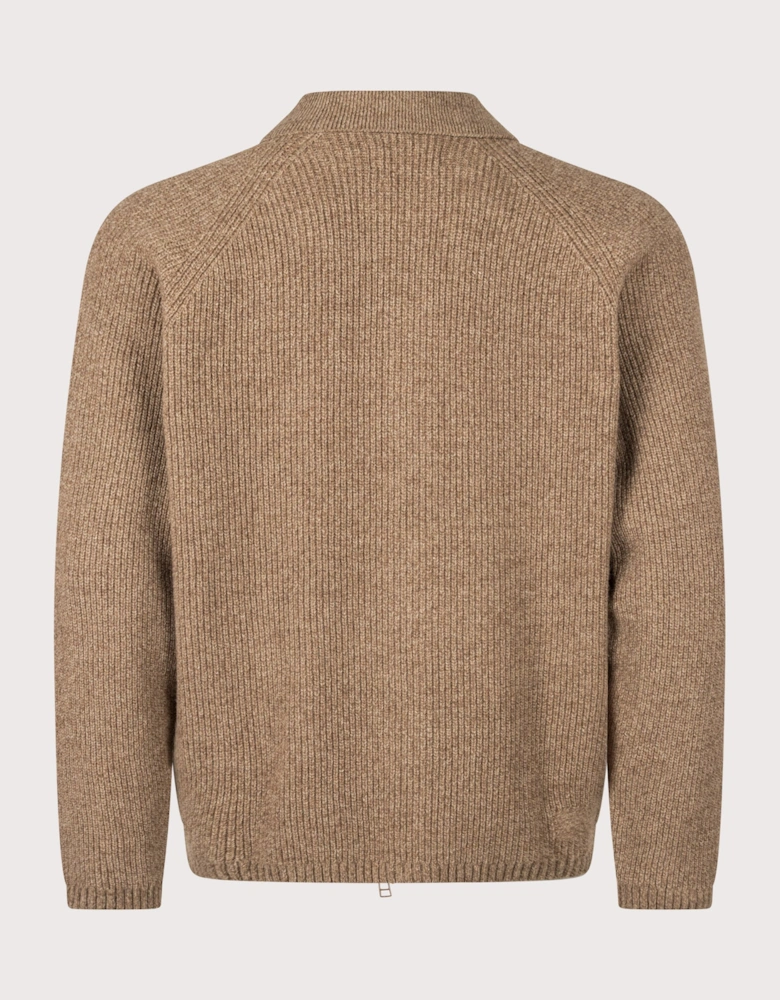 Relaxed Fit Eco Wool Zip Through Cardigan