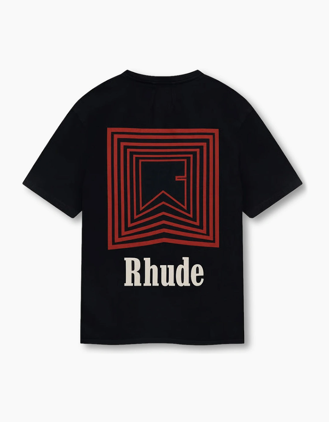 Men's Black/Red Rhude Chevron Logo Repeat T-Shirt