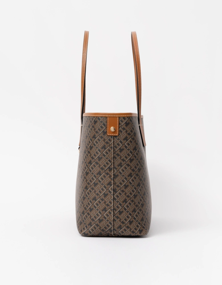 Tommy Hilfiger TH Monoplay Womens Mono Print Tote Bag - Black Mix