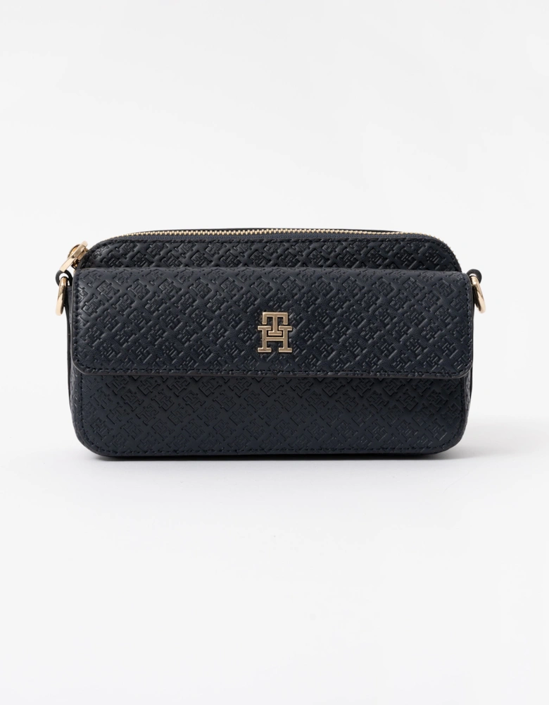 Tommy Hilfiger TH Icon Womens Mono Print Camera Bag - Space Blue
