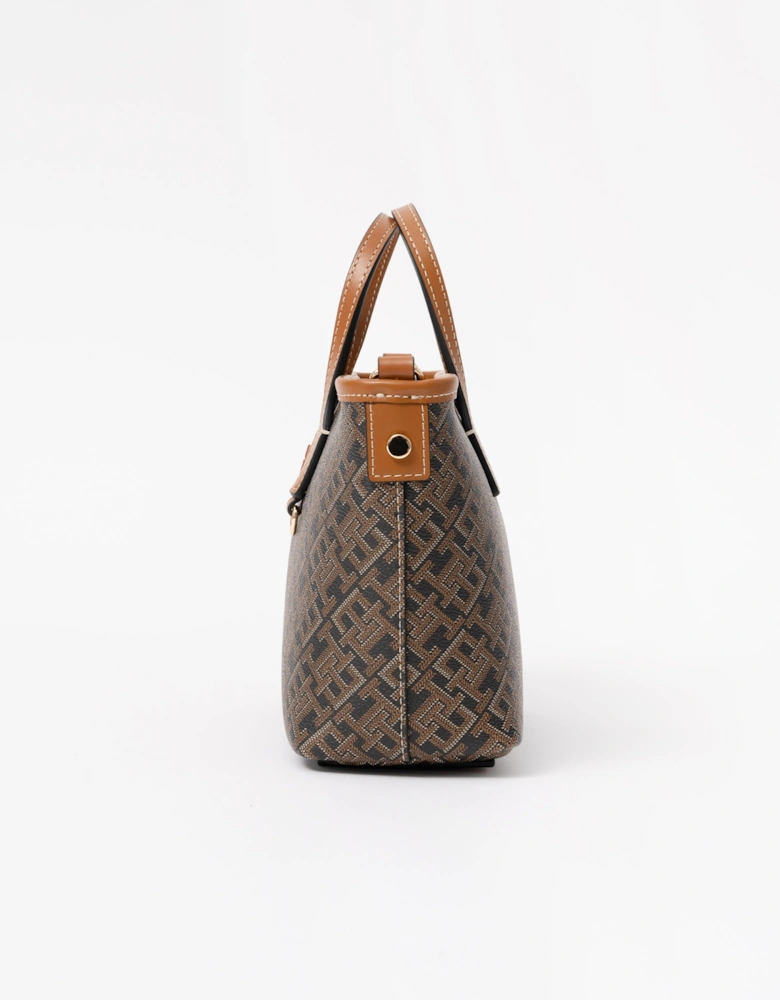 Tommy Hilfiger TH Monoplay Womens Mono Print Mini Tote Bag - Black Mix