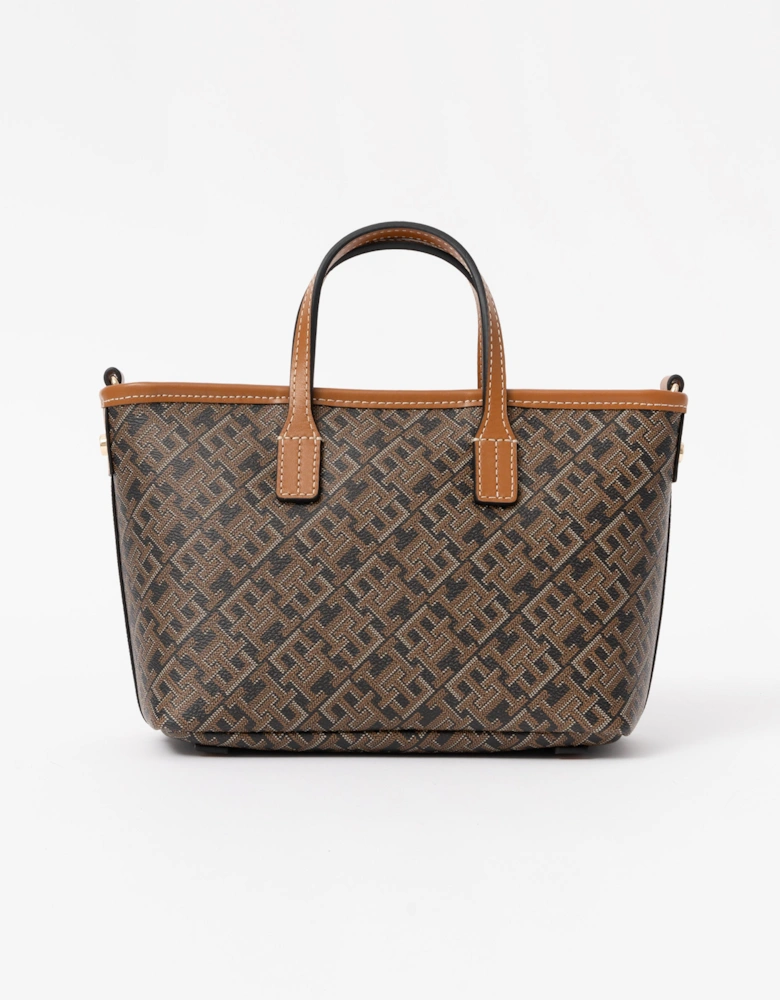 Tommy Hilfiger TH Monoplay Womens Mono Print Mini Tote Bag - Black Mix