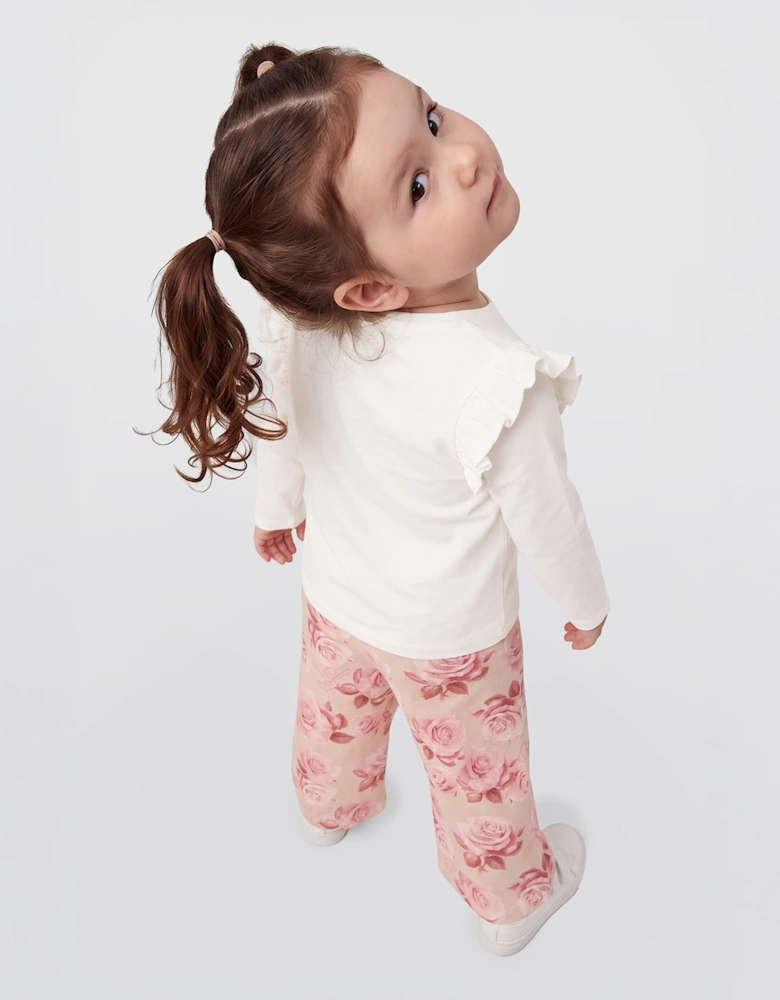 Guess Girls Long Sleeve Bear Logo T-Shirt in White