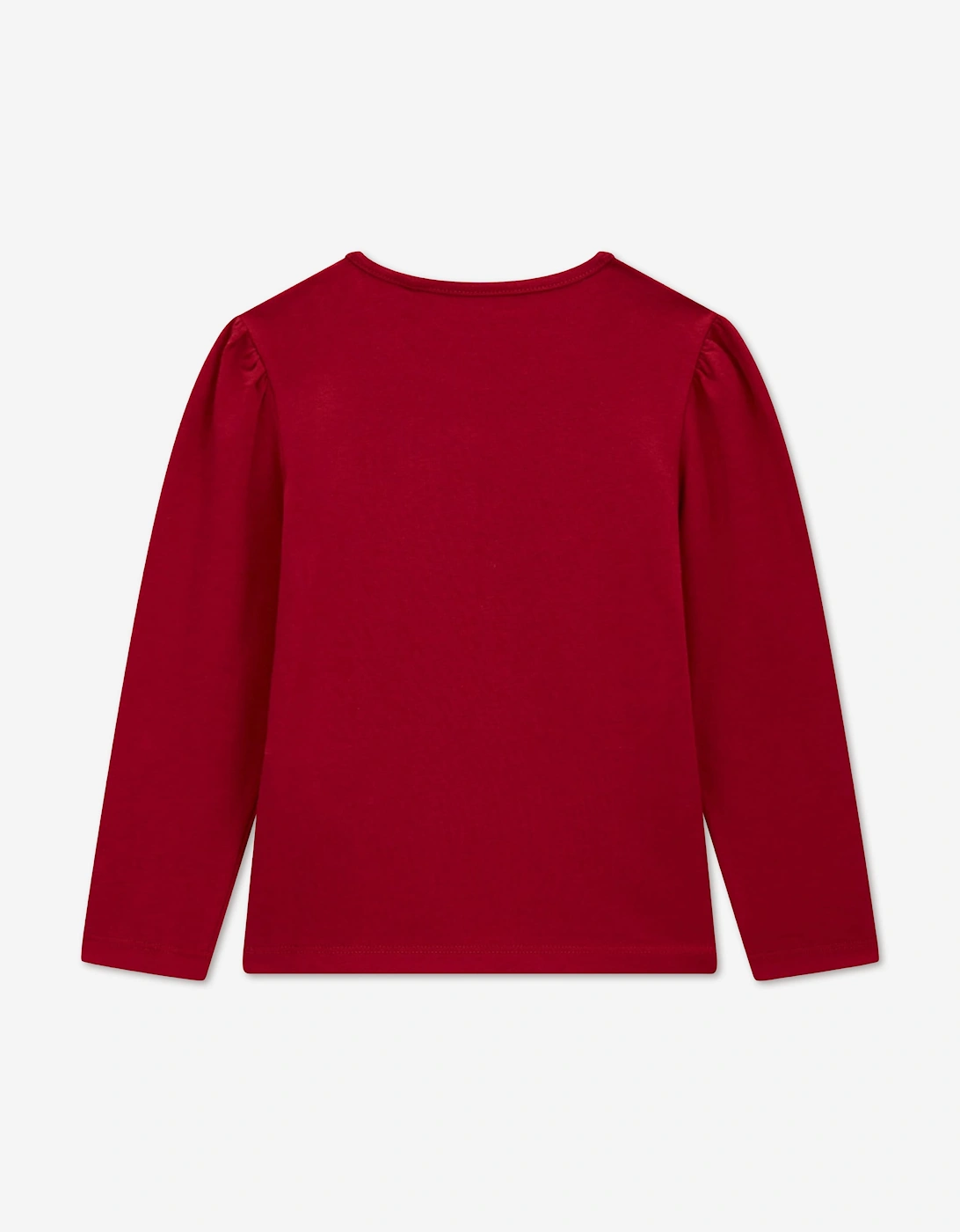 Guess Girls Long Sleeve Logo T-Shirt in Red