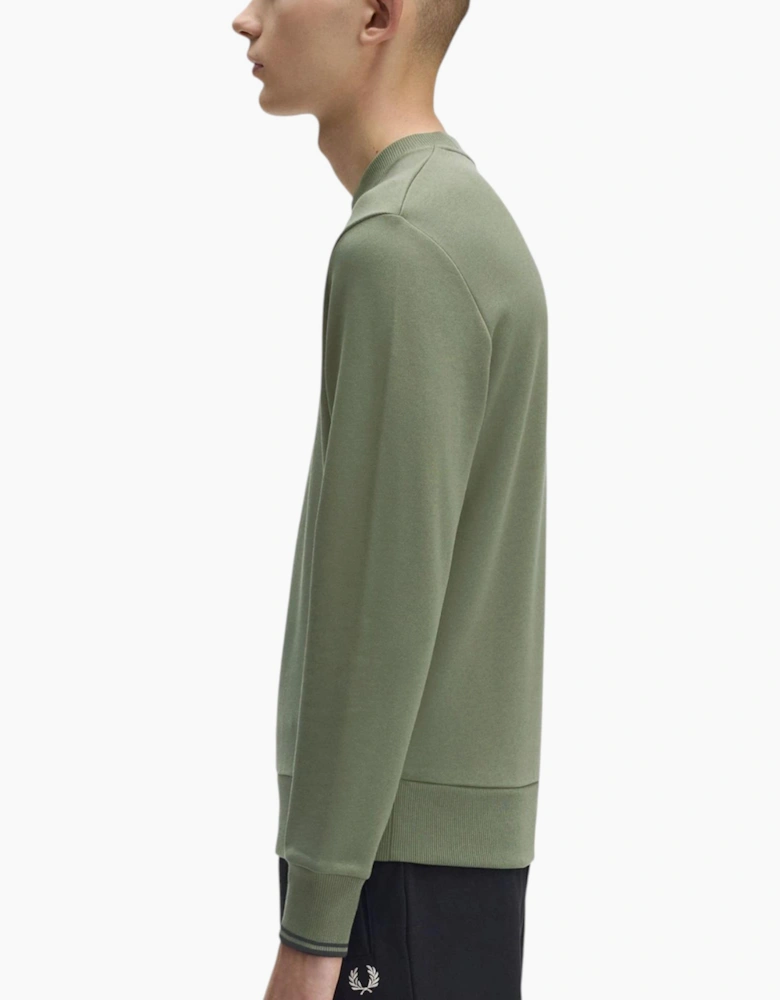 Fred Perry Mens Crew Neck Sweatshirt Embroidered Logo Pullover Cotton