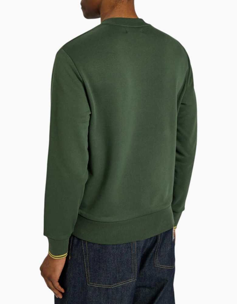Fred Perry Mens Crew Neck Sweatshirt Embroidered Logo Pullover Cotton