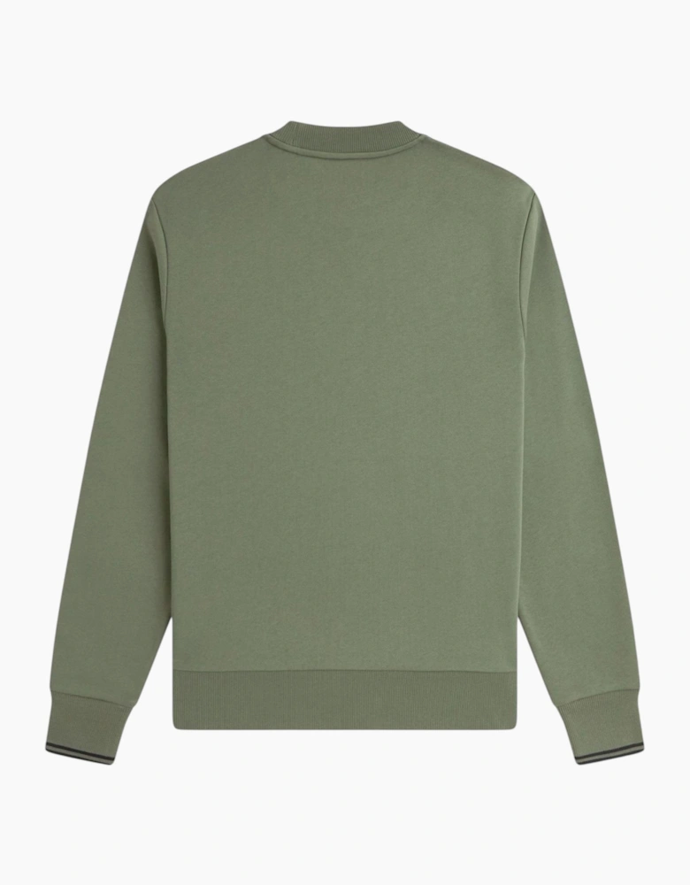 Fred Perry Mens Crew Neck Sweatshirt Embroidered Logo Pullover Cotton