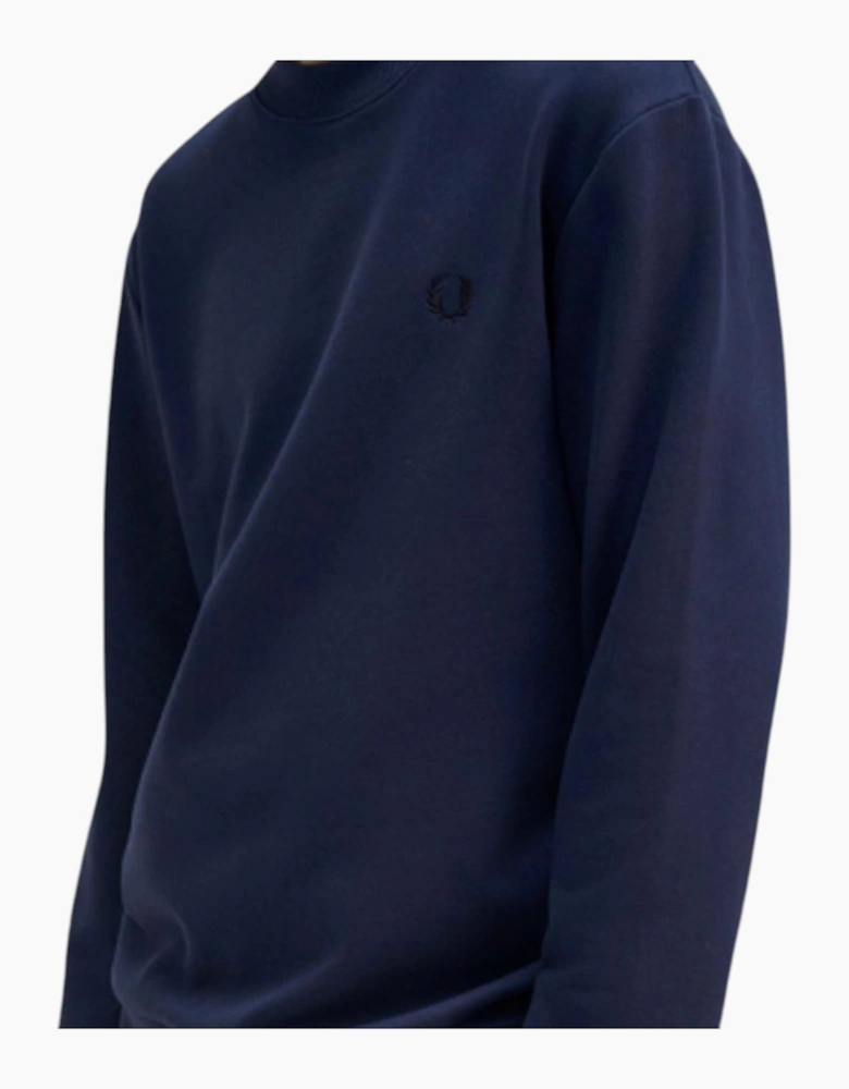 Fred Perry Mens Crew Neck Sweatshirt Embroidered Logo Pullover Cotton