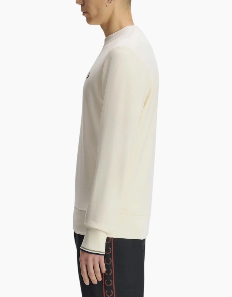 Fred Perry Mens Crew Neck Sweatshirt Embroidered Logo Pullover Cotton