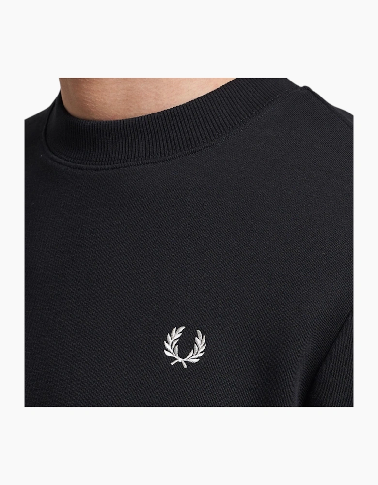 Fred Perry Mens Crew Neck Sweatshirt Embroidered Logo Pullover Cotton