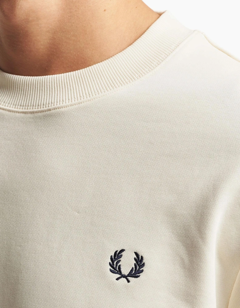 Fred Perry Mens Crew Neck Sweatshirt Embroidered Logo Pullover Cotton