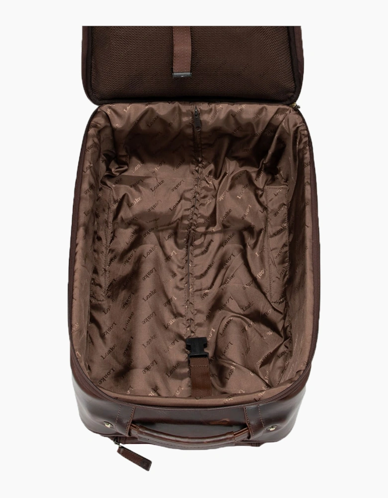 Loake Paris Brown Leather Wheeled Suitcase Brown Leather