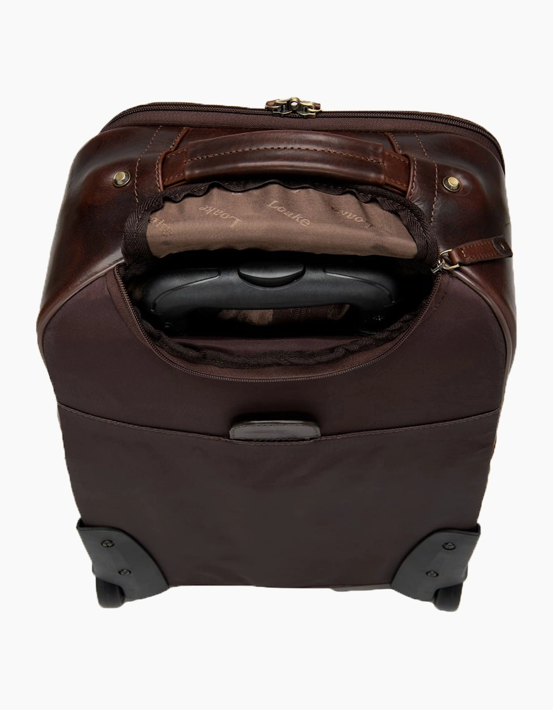 Loake Paris Brown Leather Wheeled Suitcase Brown Leather