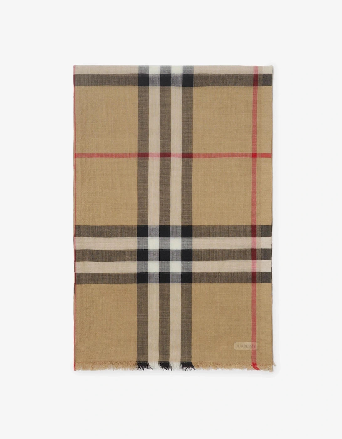 BURBERRY WIDE CHECK WOOL SILK SCARF