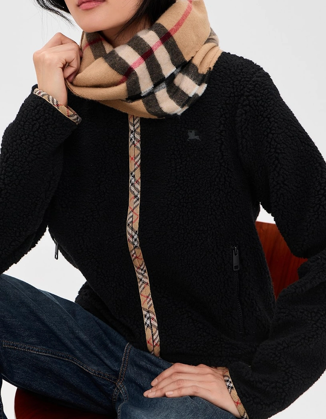 BURBERRY GIANT CHECK CASHMERE SNOOD