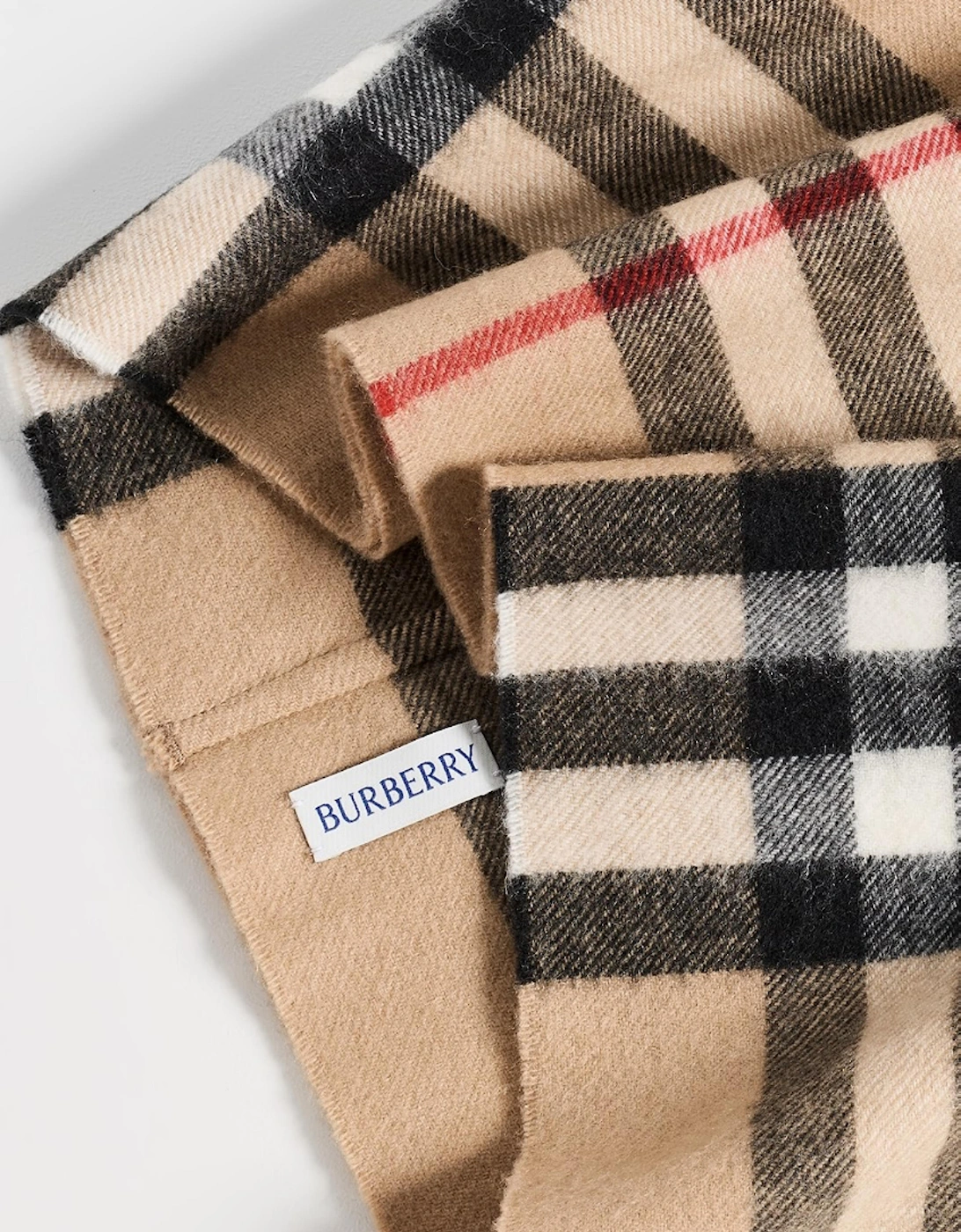 BURBERRY GIANT CHECK CASHMERE SNOOD