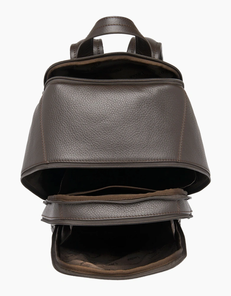 LOAKE FLIGHT RUCKSACK DARK BROWN GRAIN