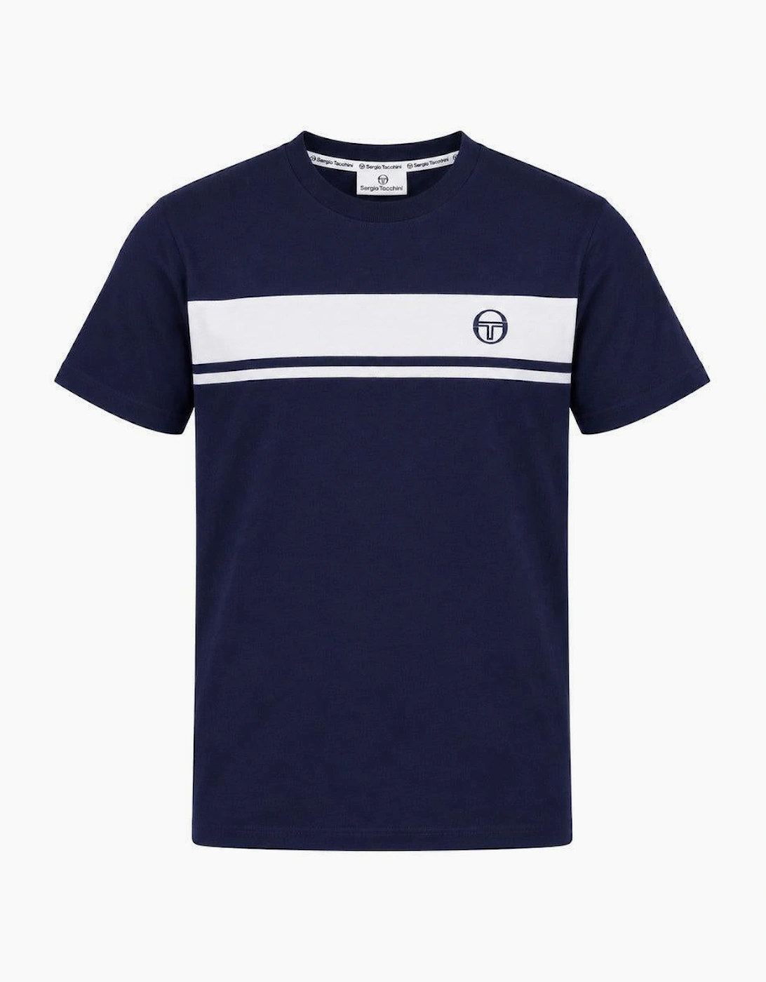 Sergio Tacchini Master Crew Neck T-Shirt Navy/White Tonal