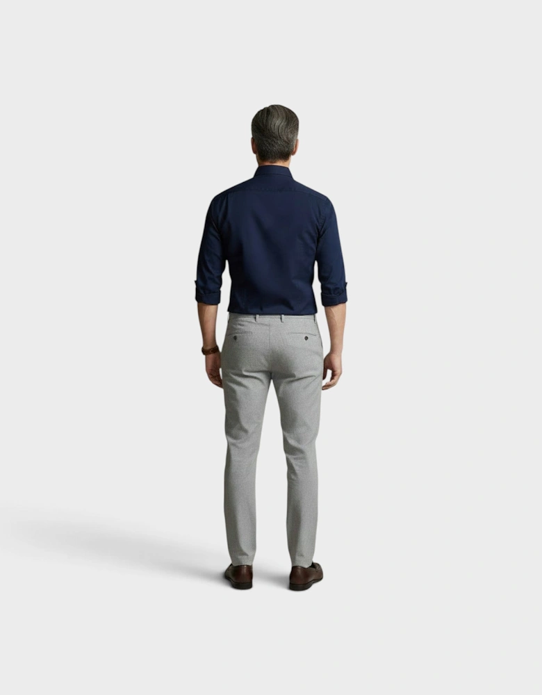 Slim Fit Garment-Dyed Twill Shirt Navy