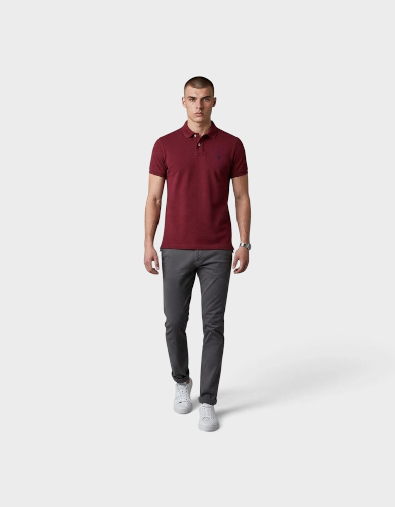 Logo Classic Slim Fit Polo Shirt Dark Red