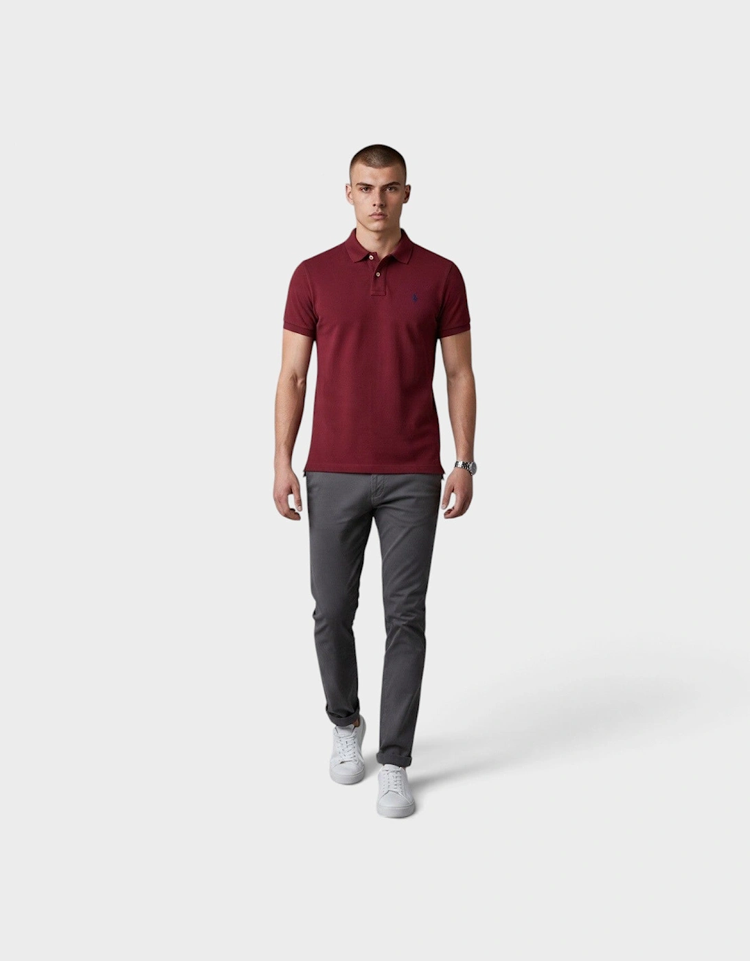 Logo Classic Slim Fit Polo Shirt Dark Red