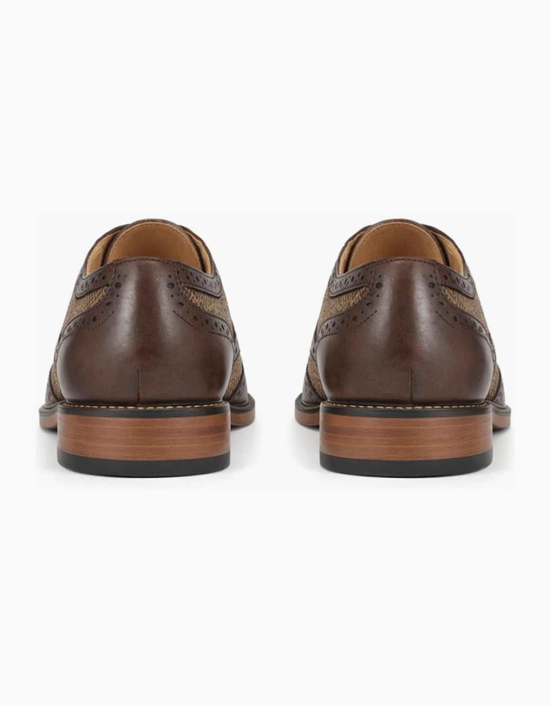 Goor DANIEL Mens Brogue Shoes Dark Brown Herringbone