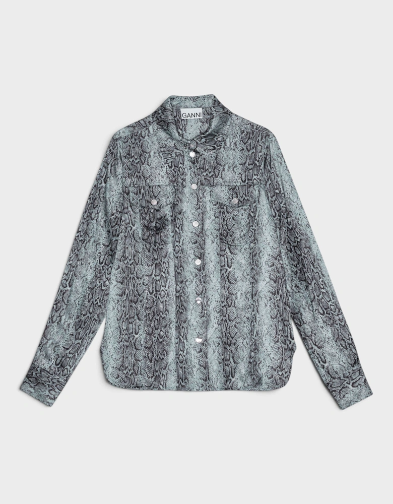 Snake Printed Shirt Blue