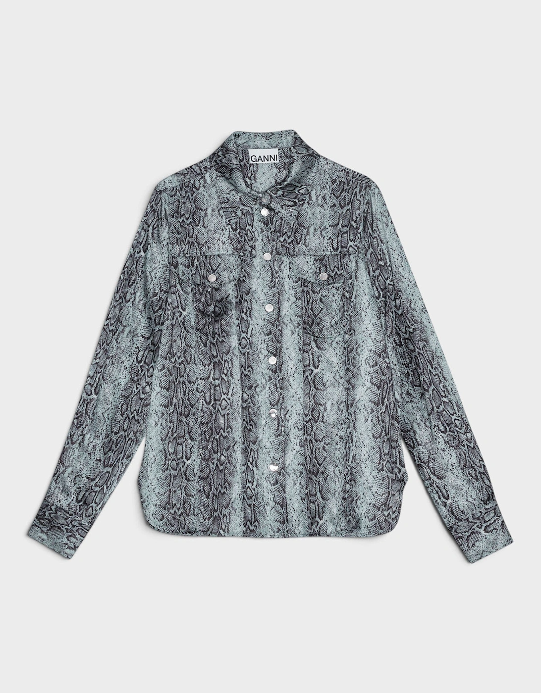 Snake Printed Shirt Blue