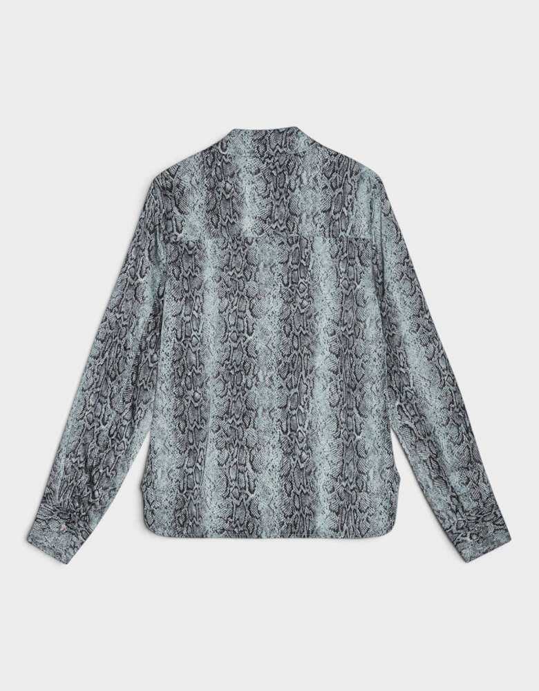 Snake Printed Shirt Blue