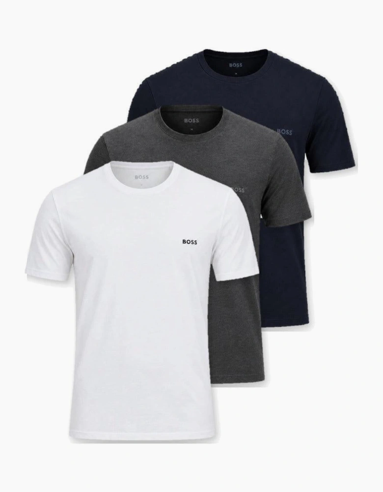 BOSS 3 Pack Classic T-Shirts White/Dark Grey/Navy