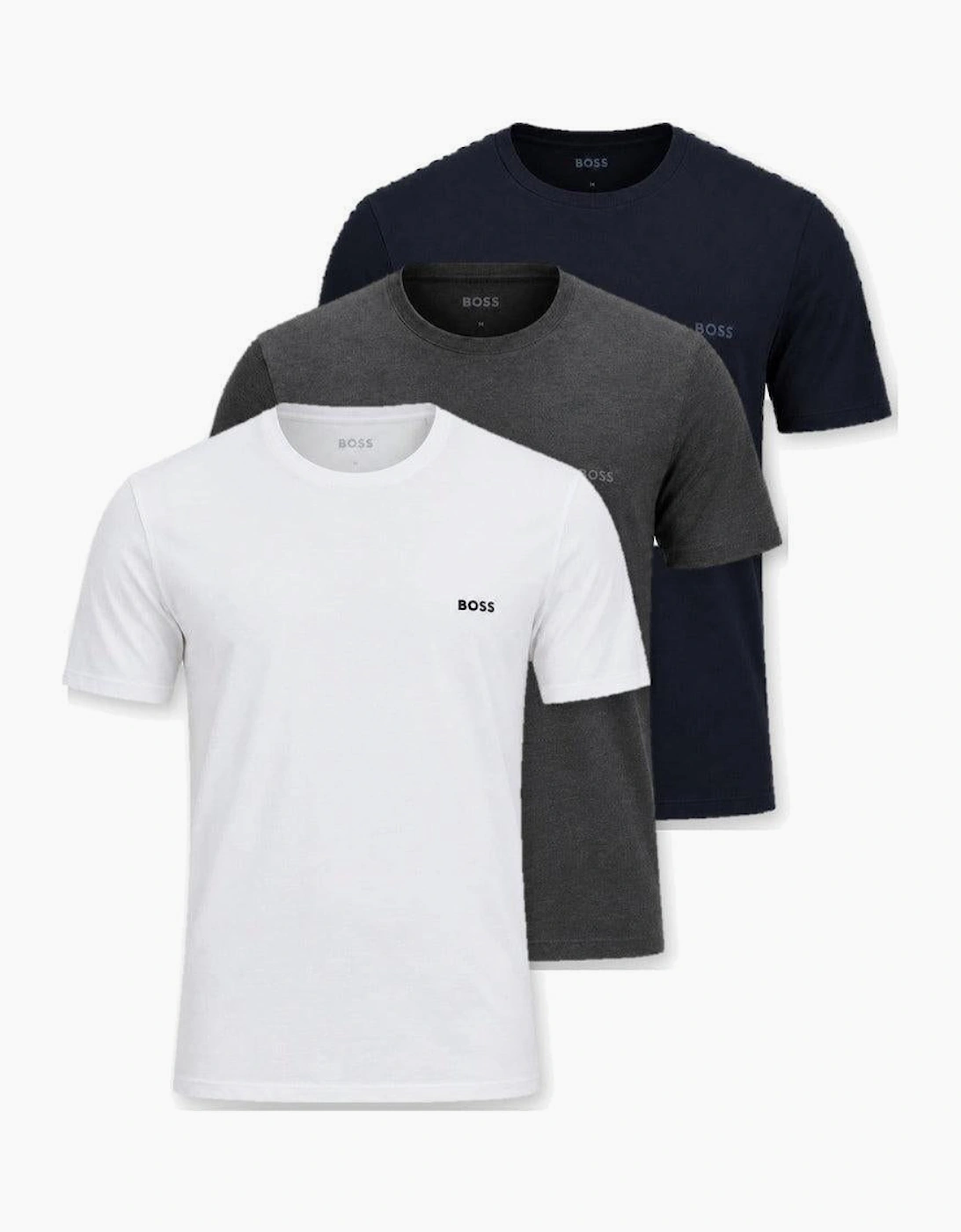 BOSS 3 Pack Classic T-Shirts White/Dark Grey/Navy