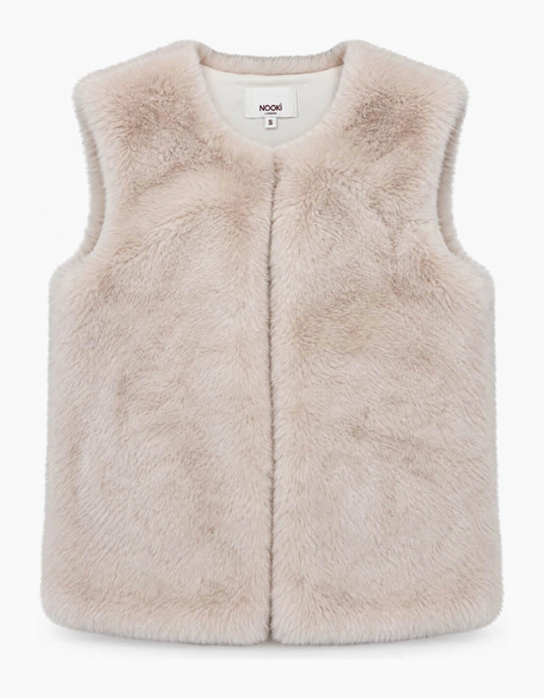 Eden Long Faux Fur Gilet-Mink