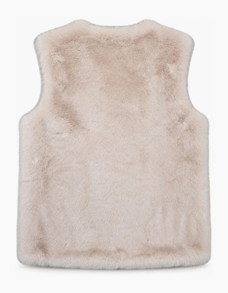 Eden Long Faux Fur Gilet-Mink