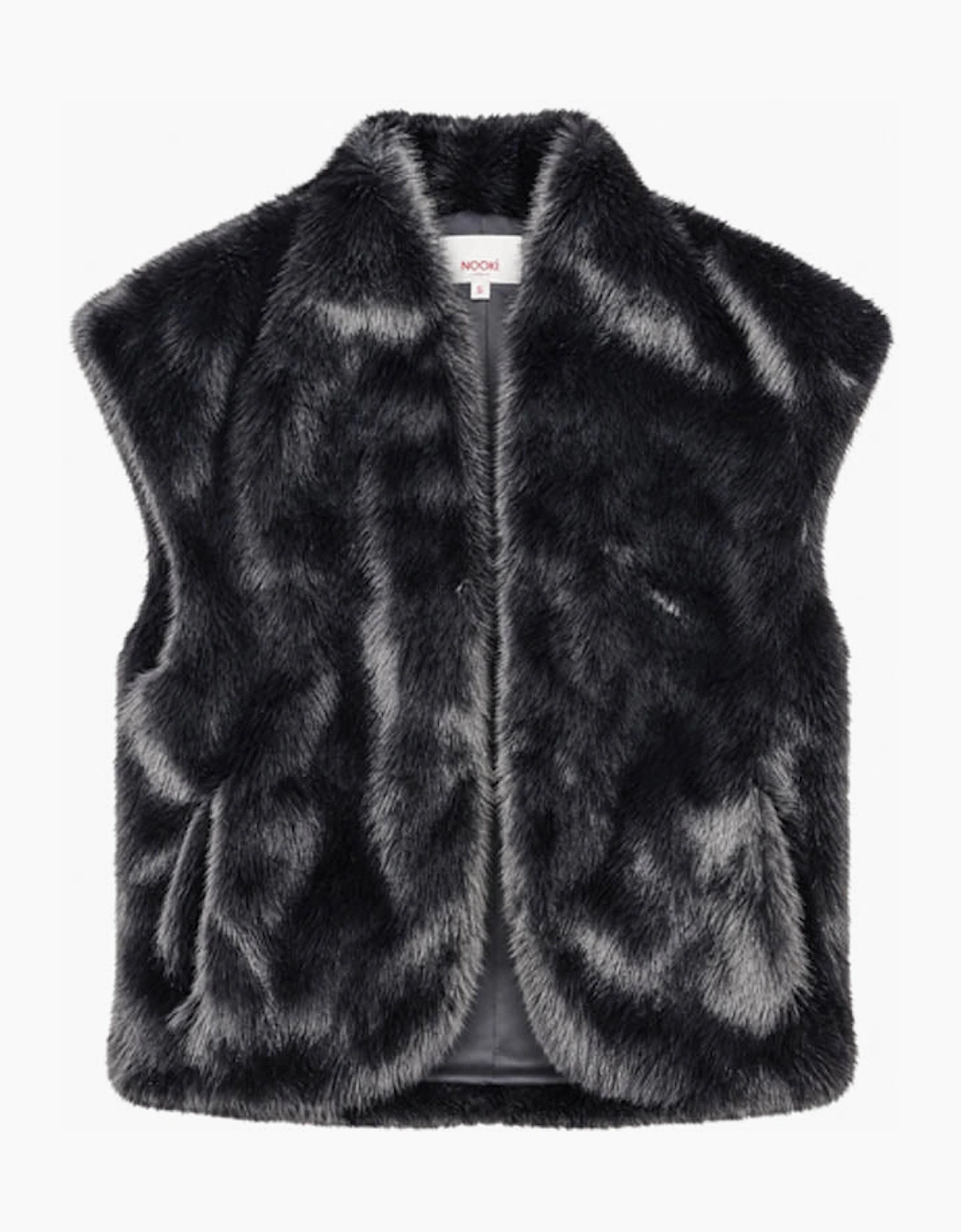 Alisha Faux Fur Gilet-Black