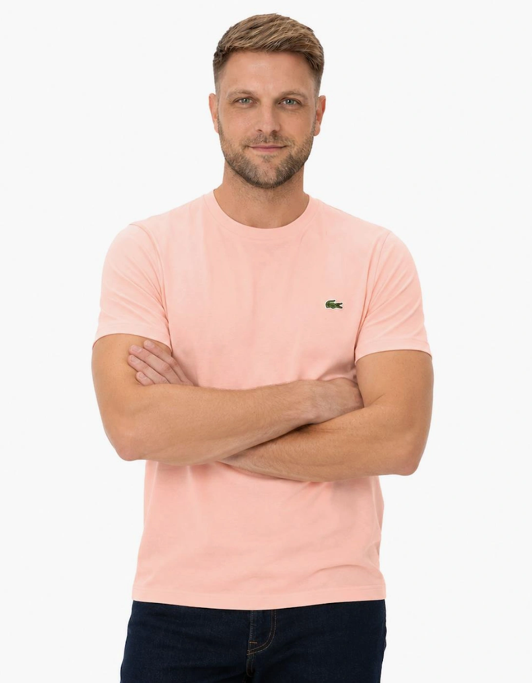 Lacoste Cotton Pima Crew Neck T-Shirt Coral Pink