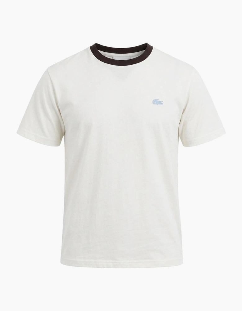 Lacoste Classic Fit Contrast Colour T-Shirt Flour