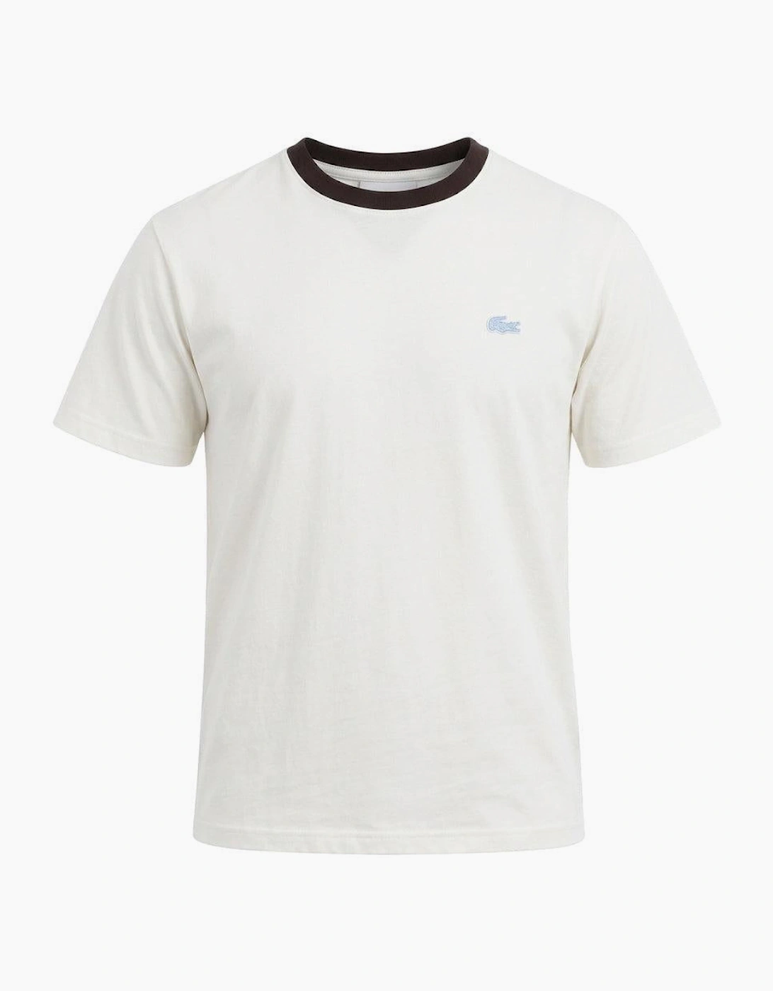 Lacoste Classic Fit Contrast Colour T-Shirt Flour