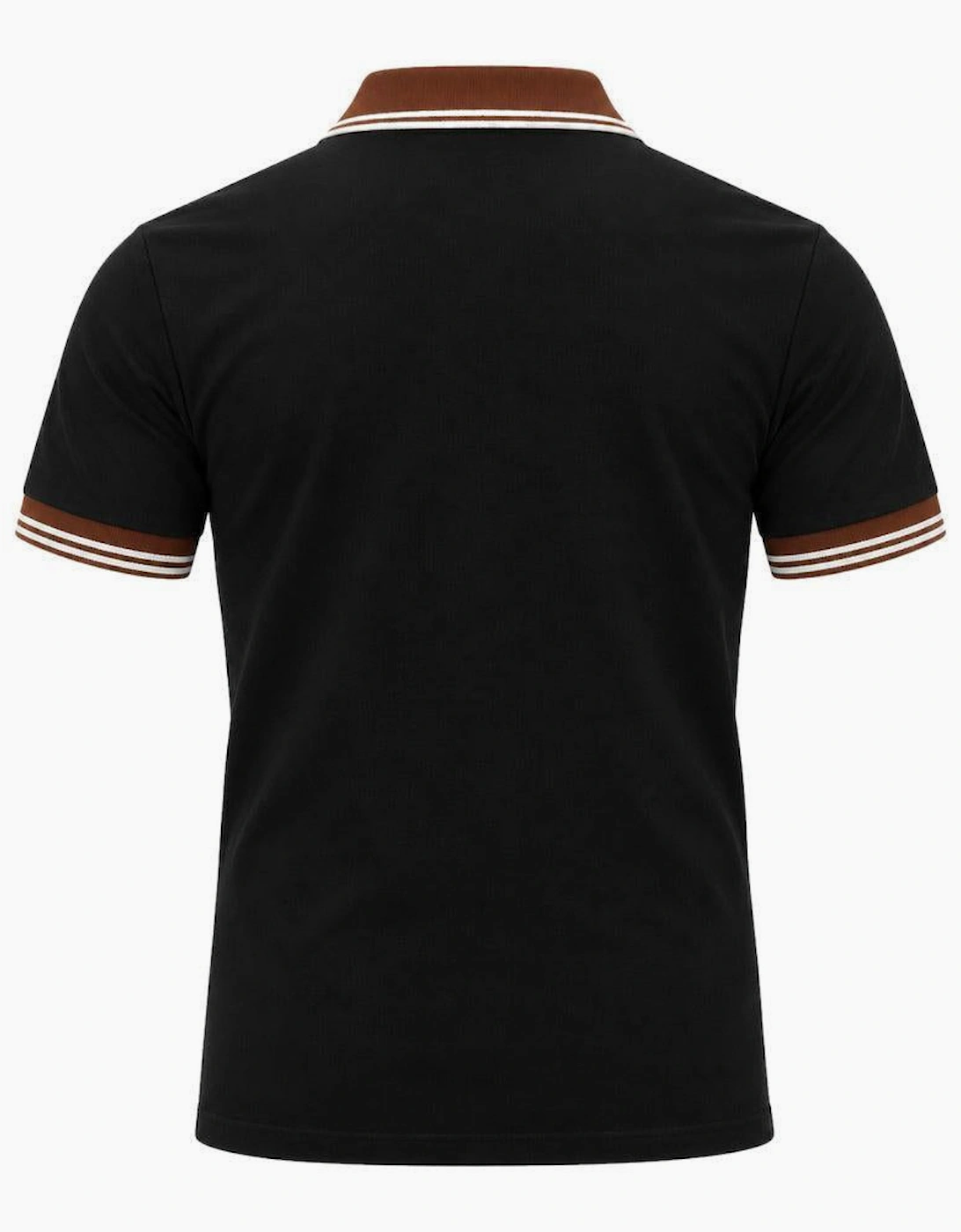 Sergio Tacchini 020 Contrast Tipped Polo Shirt Black/Potting Soil/Gardenia