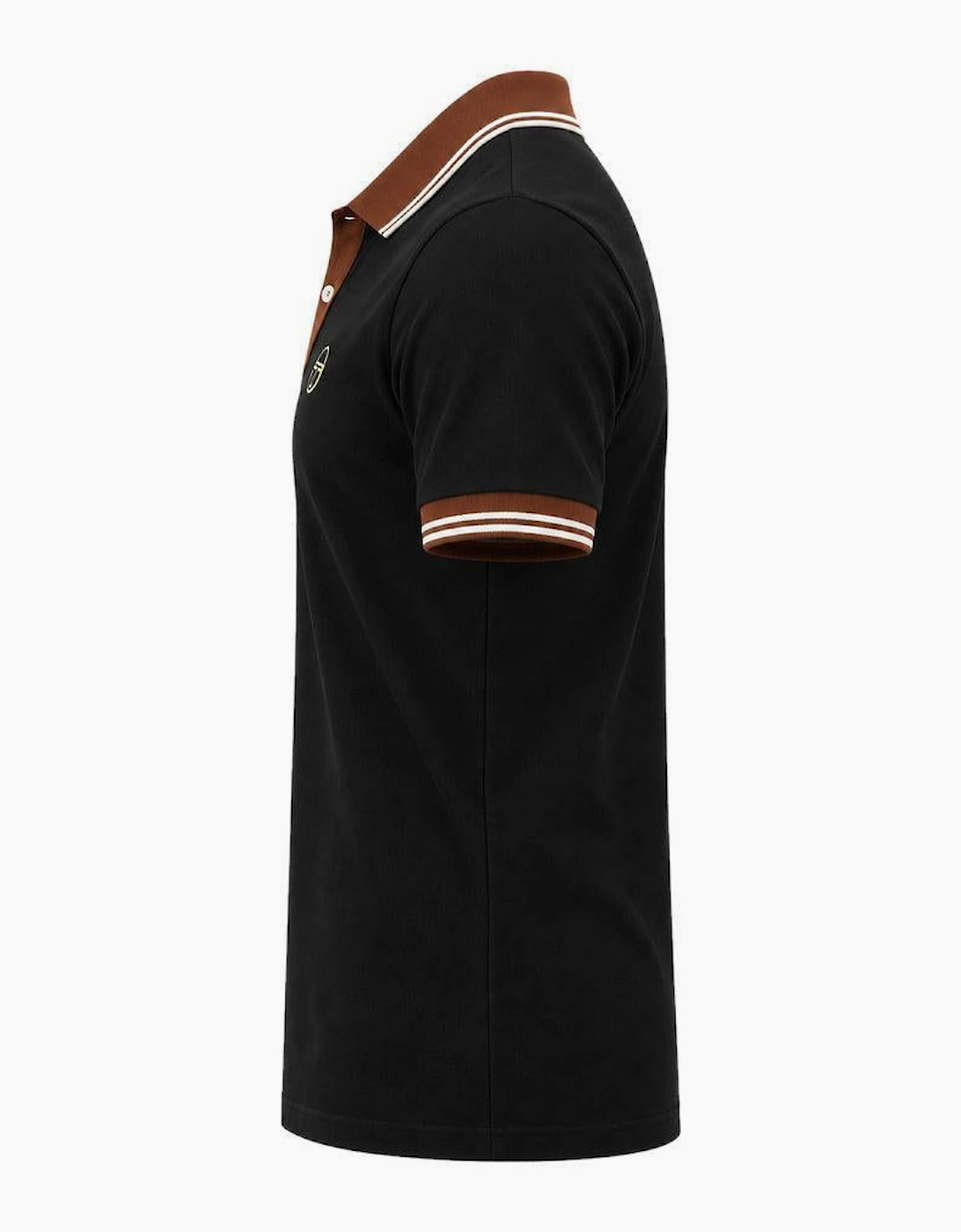 Sergio Tacchini 020 Contrast Tipped Polo Shirt Black/Potting Soil/Gardenia